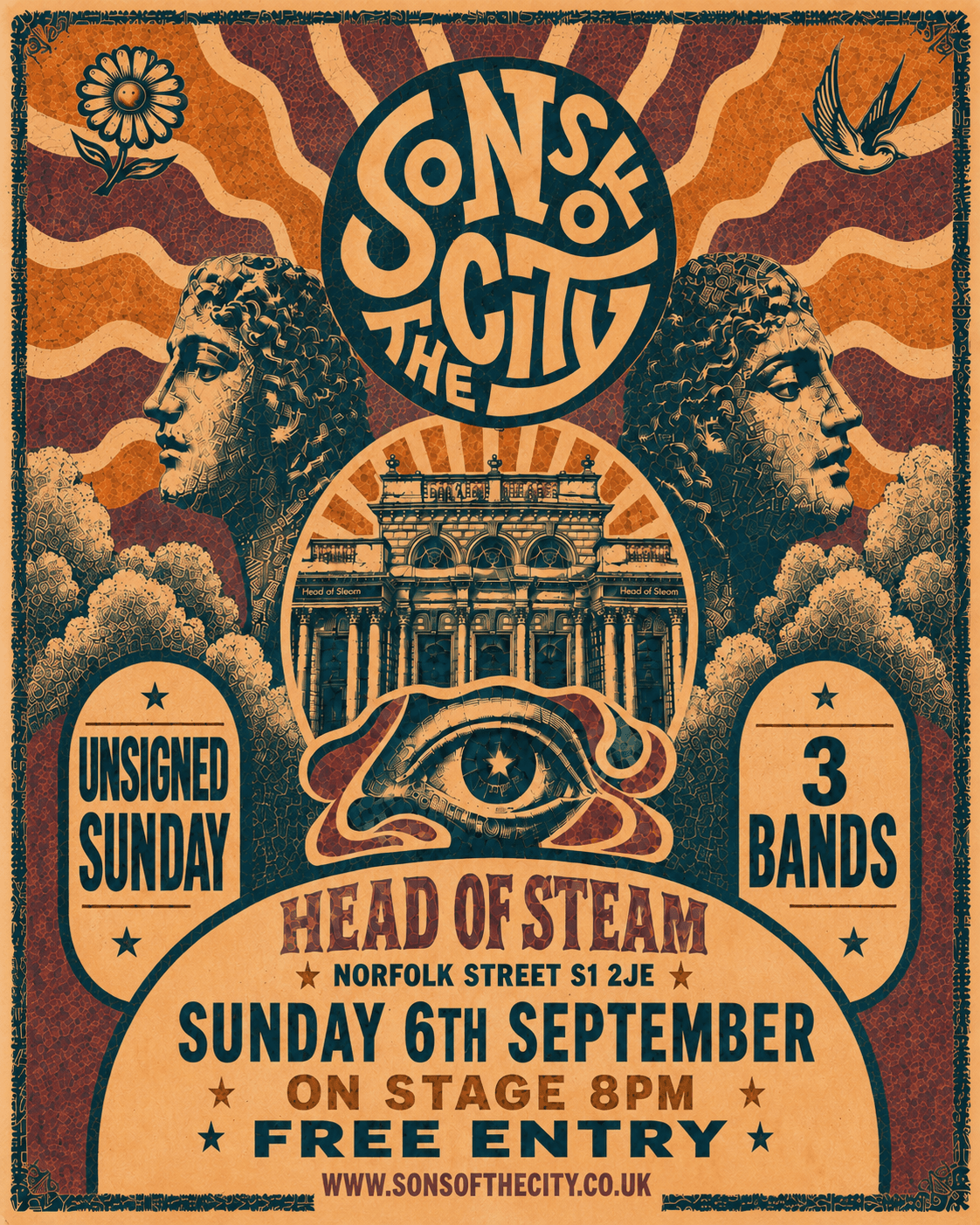 Poster for Sons of the City at Head of Steam , Sheffield S1 2JE